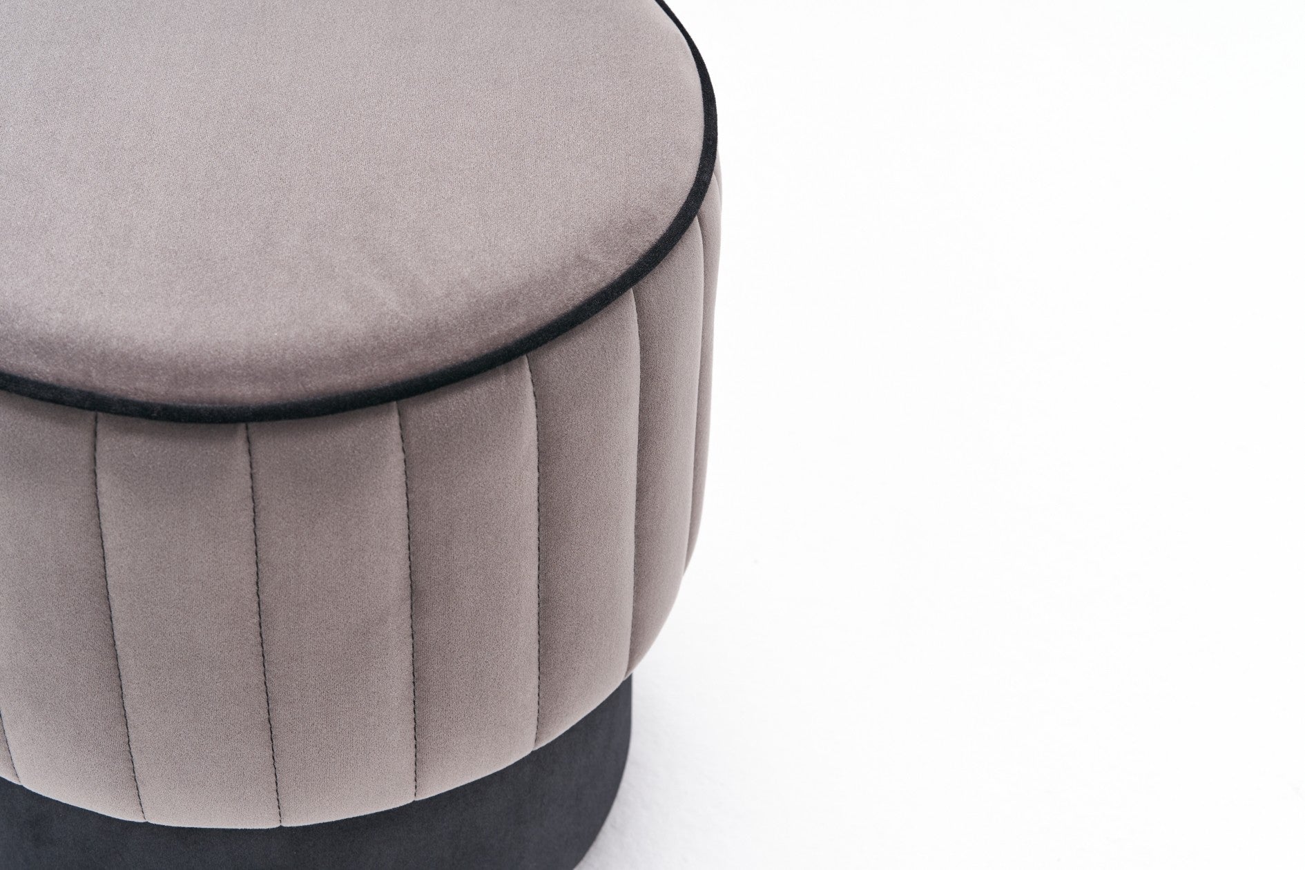 ROSE PUF  Grey Pouffe – Modern Upholstered Ottoman