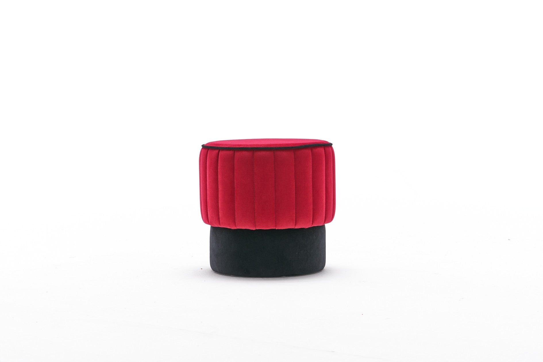 ROSE PUF Red Pouffe – Modern Upholstered Ottoman