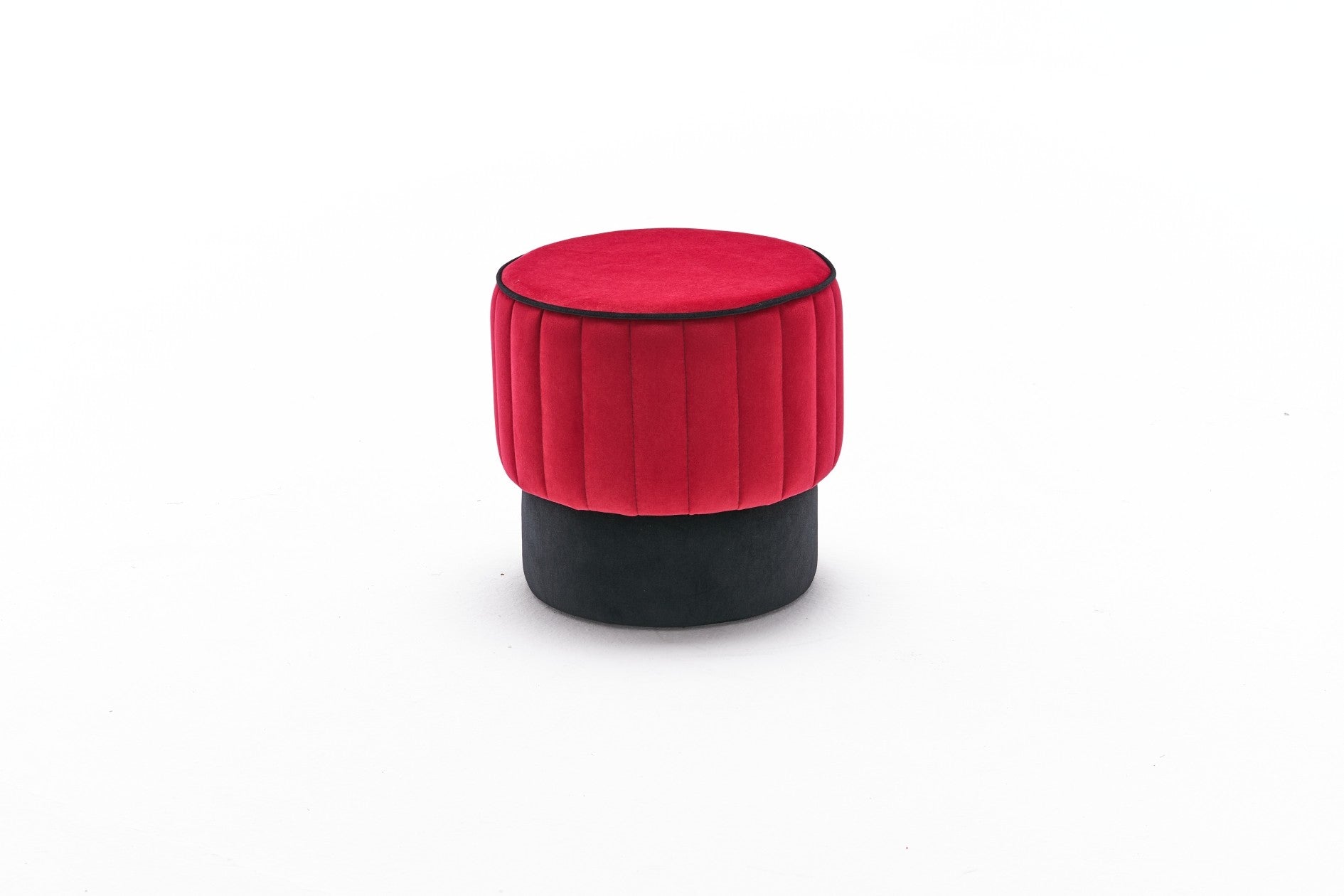 ROSE PUF Red Pouffe – Modern Upholstered Ottoman