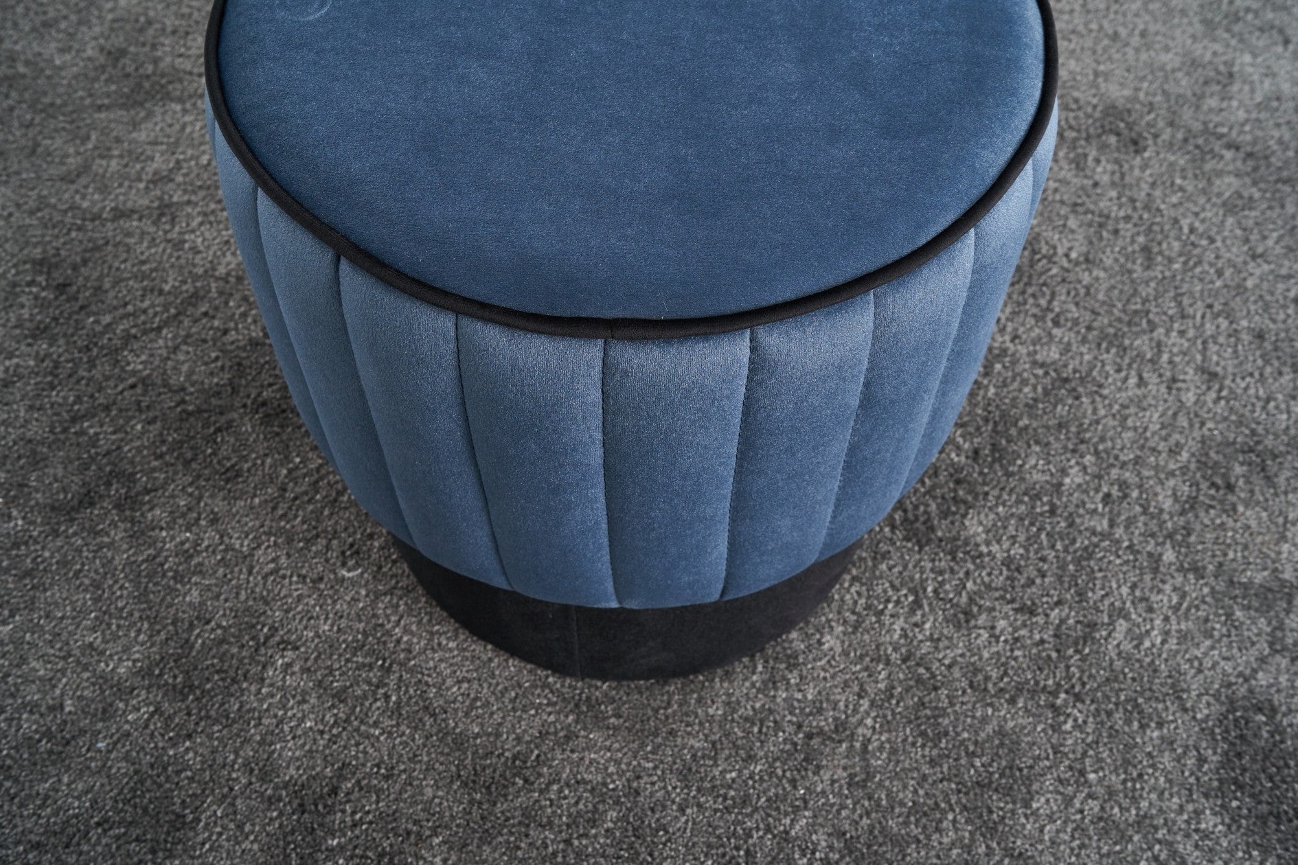 ROSE PUF Blue Pouffe – Modern Upholstered Ottoman