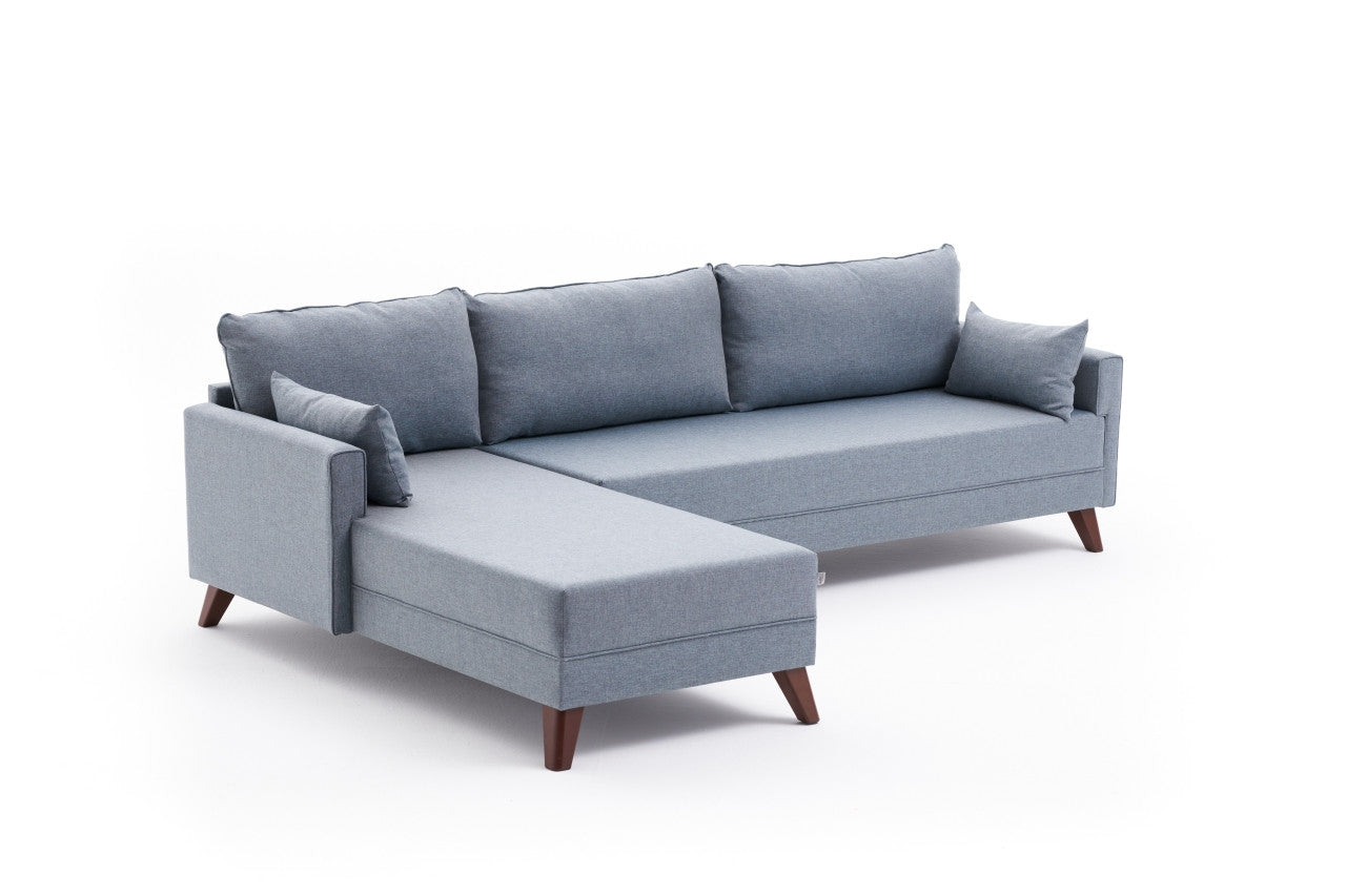 Bella – Blue L Shape Corner Sofa | Designer Sectional for Living Room