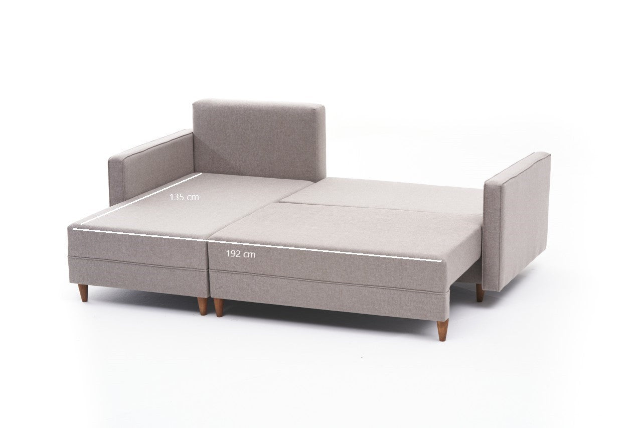 Aydam – Cream L Shaped Corner Sofa Bed | Modular Sectional