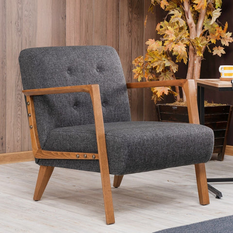 Kemer  | Dark Grey Wing Chair – Designer Lounge Armchair