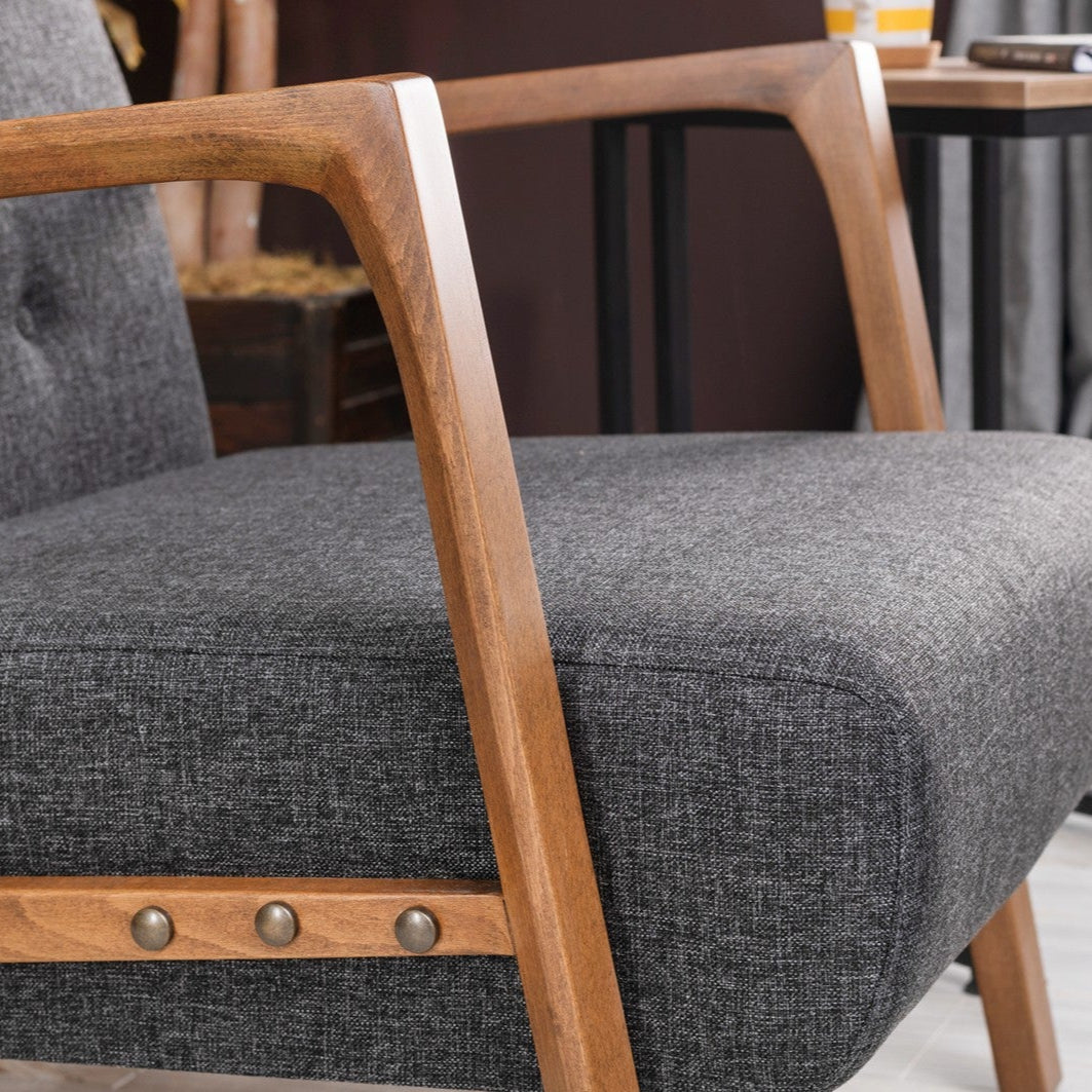 Kemer  | Dark Grey Wing Chair – Designer Lounge Armchair