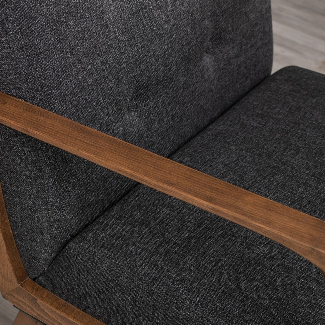 Kemer  | Dark Grey Wing Chair – Designer Lounge Armchair