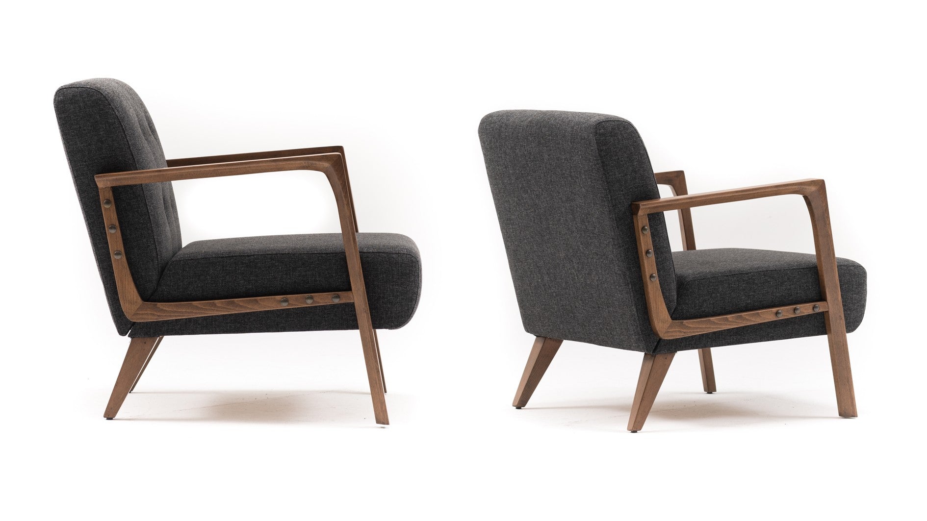 Kemer  | Dark Grey Wing Chair – Designer Lounge Armchair