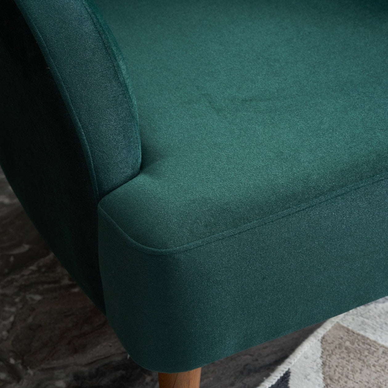 Karina  | Petrol Green Wing Chair – Designer Lounge Armchair
