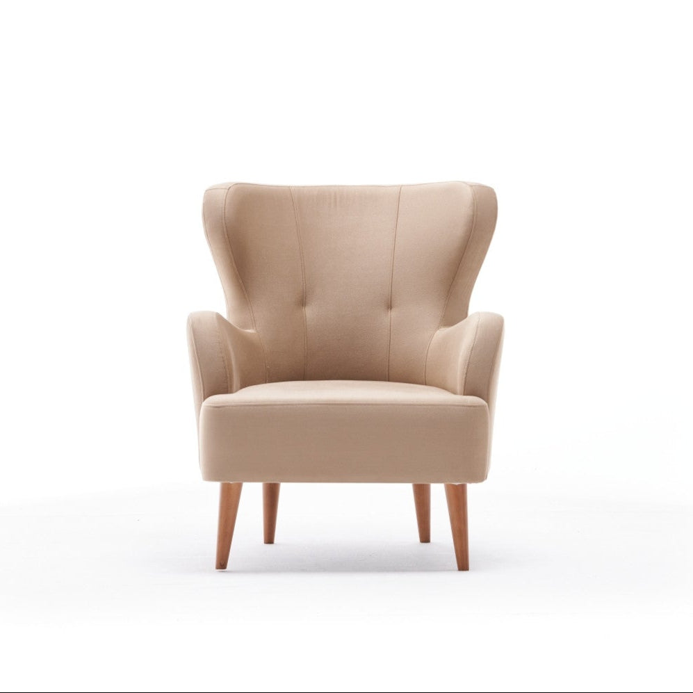 Karina  | Cream Wing Chair – Designer Lounge Armchair