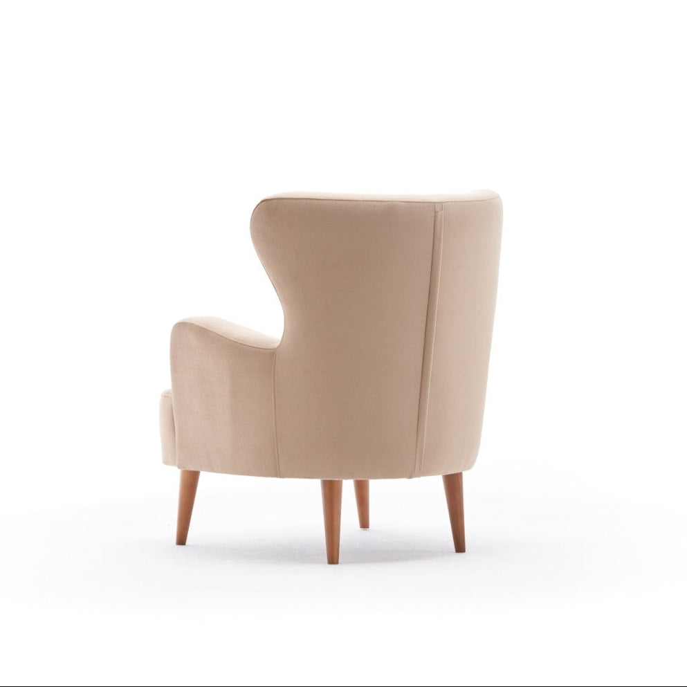 Karina  | Cream Wing Chair – Designer Lounge Armchair