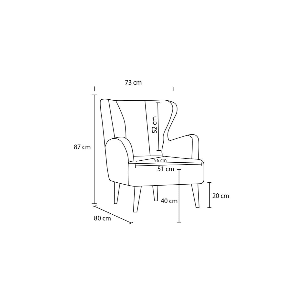 Karina Prestij  | Cream Wing Chair – Designer Lounge Armchair