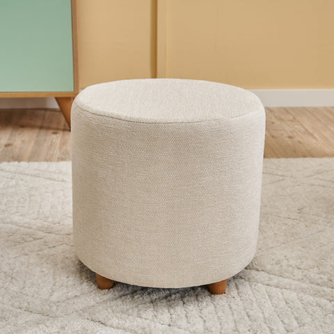 Mario Gabbana 02 | Cream Pouffe – Modern Upholstered Ottoman