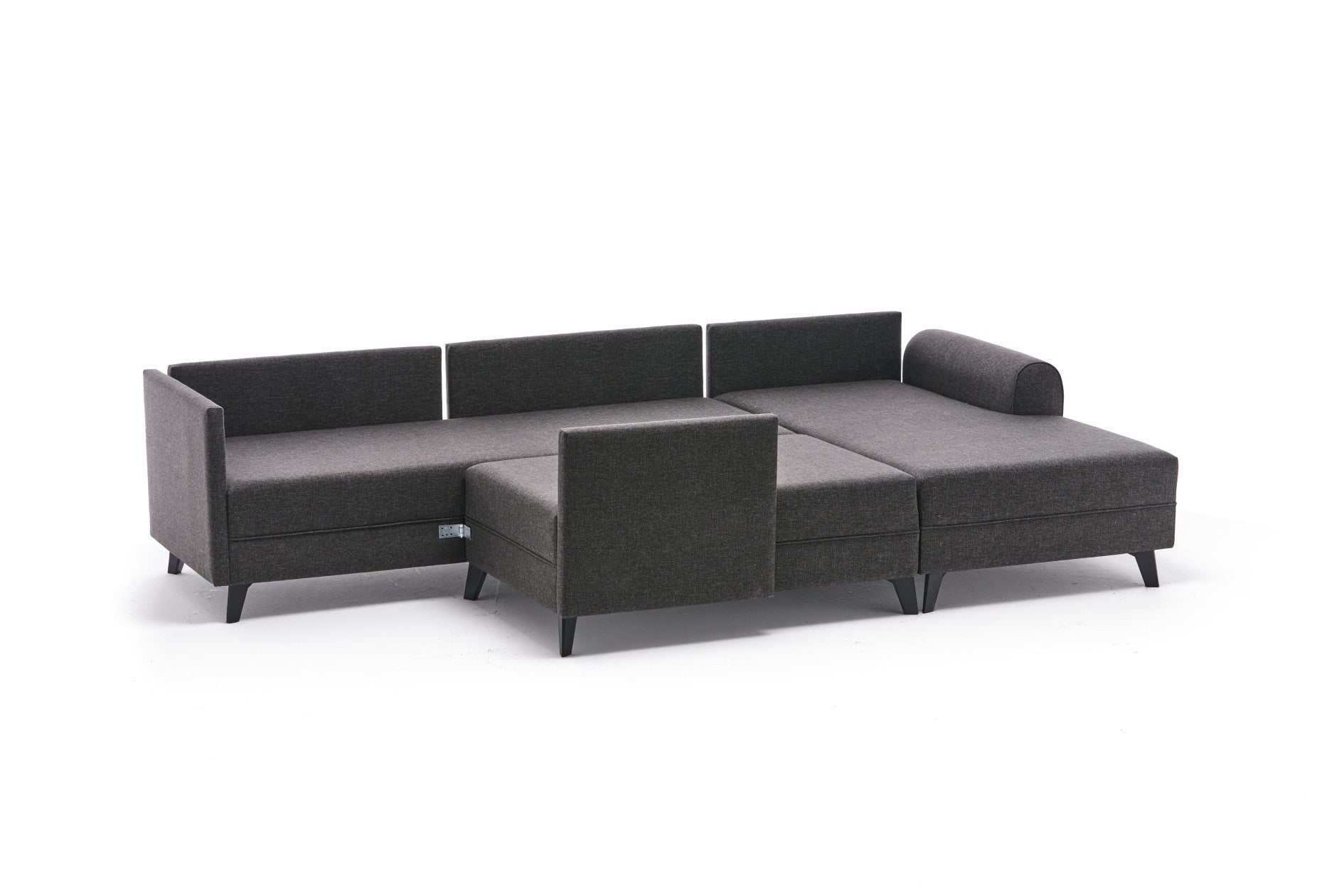Belen – Anthracite L Shaped Corner Sofa Bed | Modular Sectional