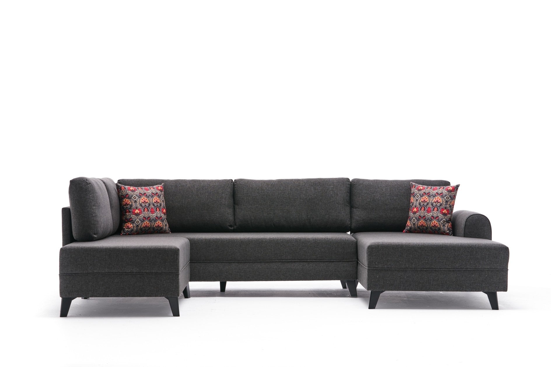 Belen – Anthracite L Shaped Corner Sofa Bed | Modular Sectional