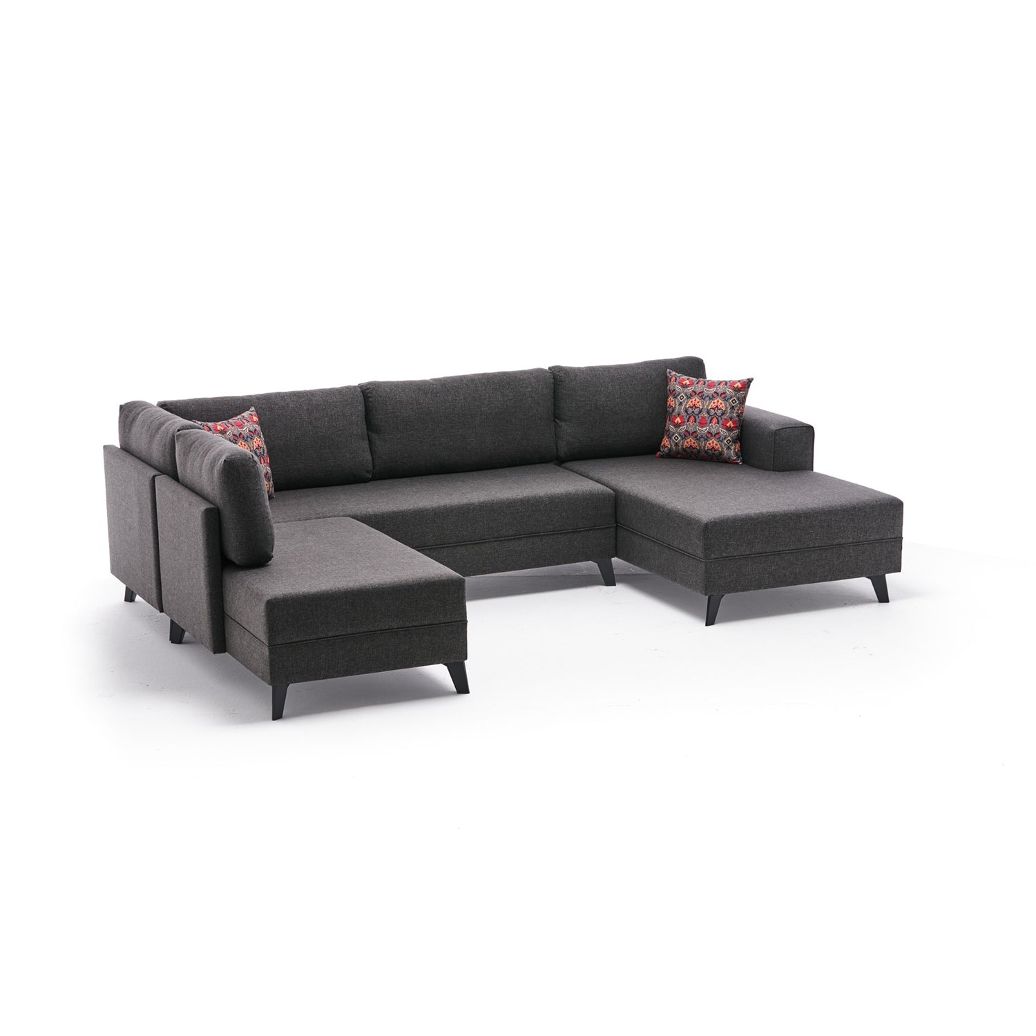 Efsun – Anthracite L Shaped Corner Sofa Bed | Modular Sectional
