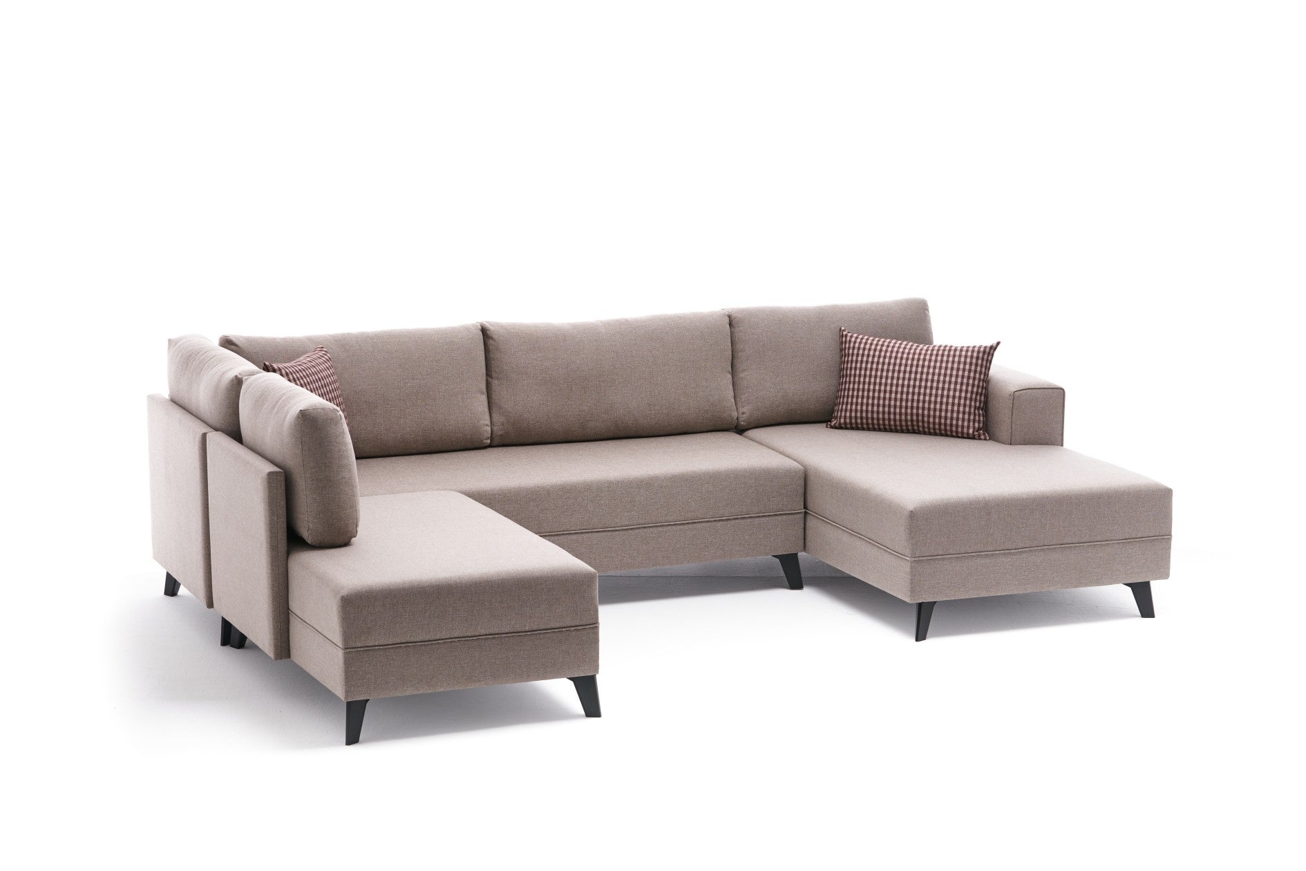 Efsun – Cream L Shaped Corner Sofa Bed | Modular Sectional