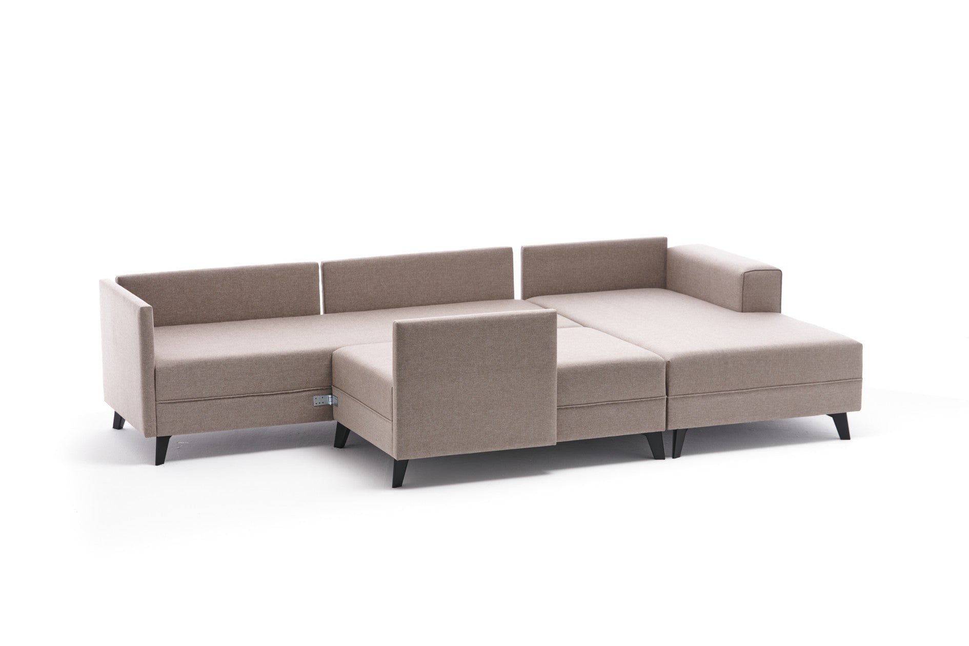 Efsun – Cream L Shaped Corner Sofa Bed | Modular Sectional