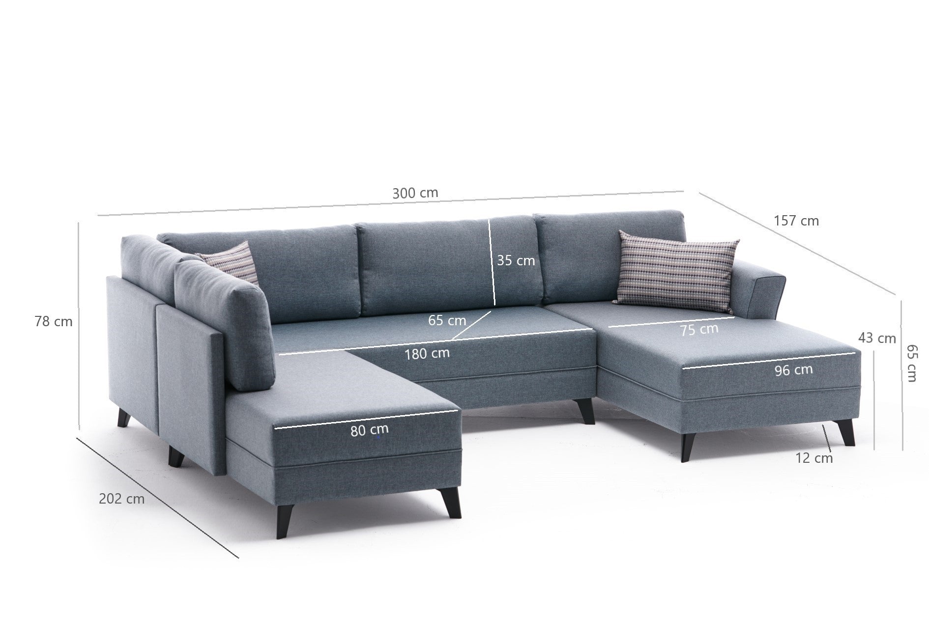Efsun – Cream L Shaped Corner Sofa Bed | Modular Sectional