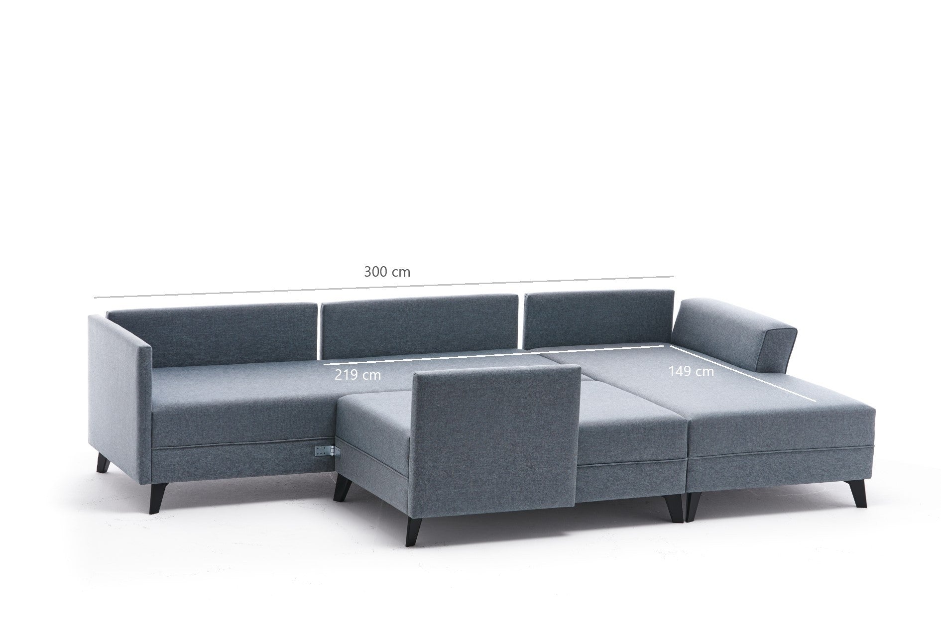 Eris – Blue L Shaped Corner Sofa Bed | Modular Sectional