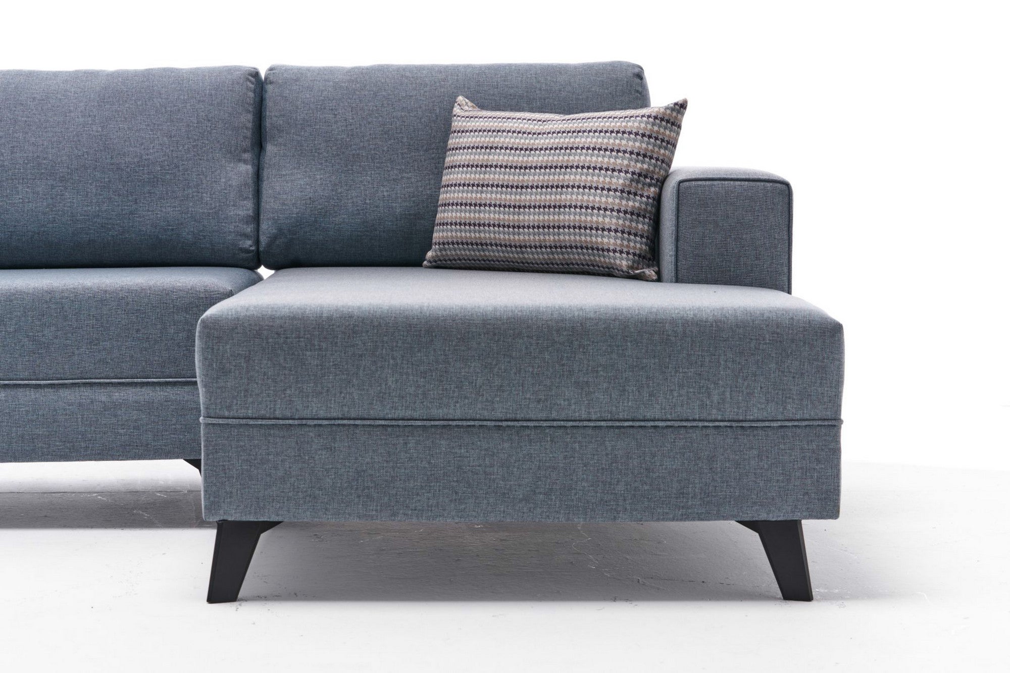 Efsun – Blue L Shaped Corner Sofa Bed | Modular Sectional