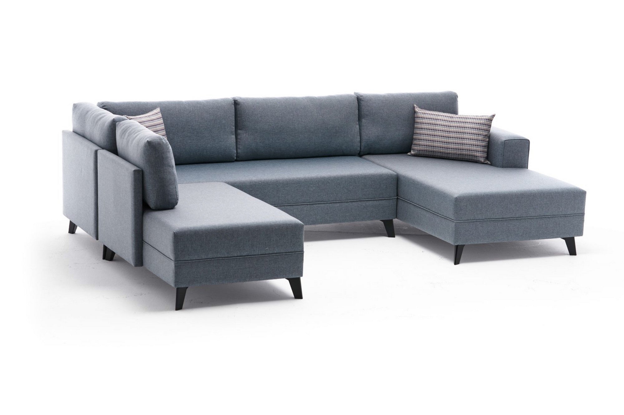 Efsun – Blue L Shaped Corner Sofa Bed | Modular Sectional