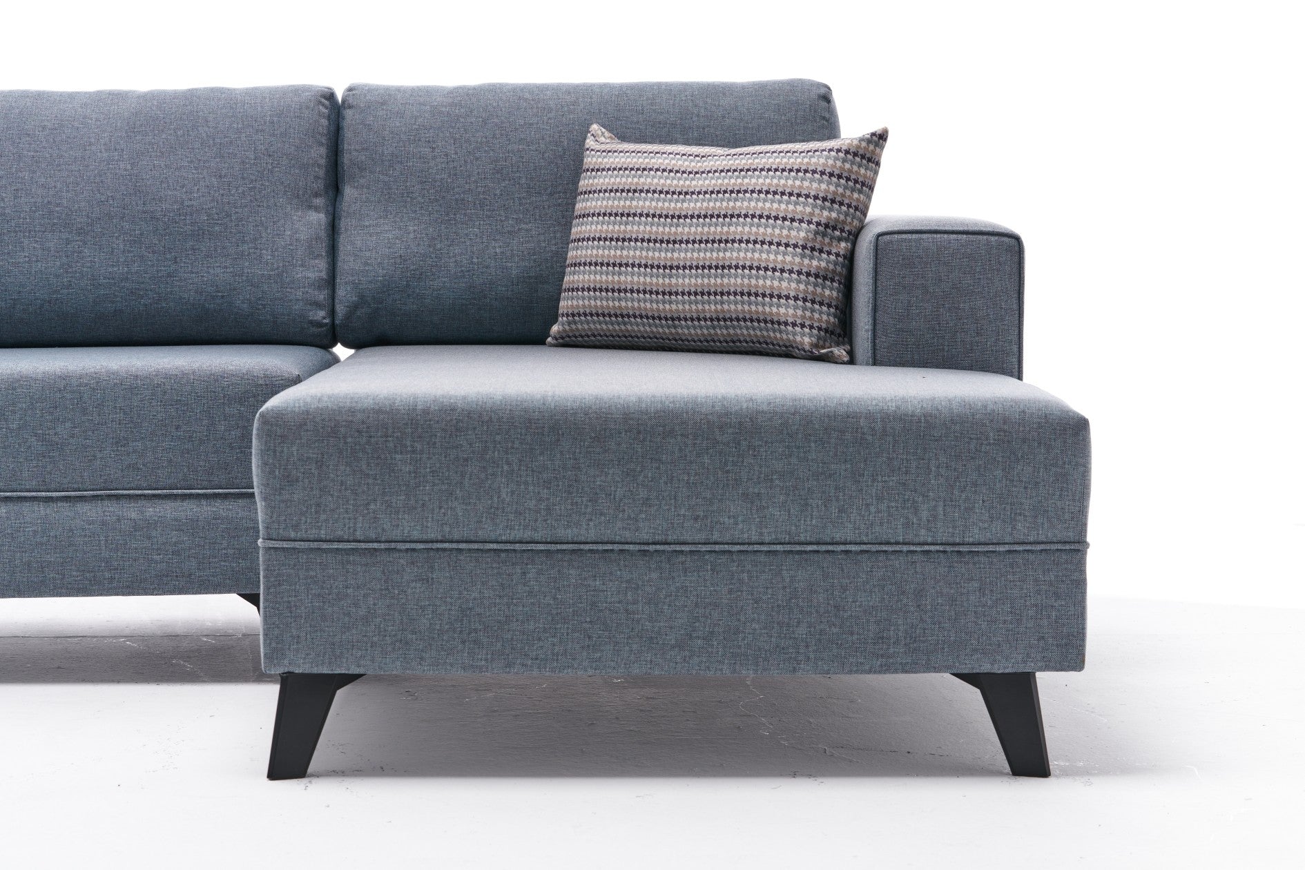 Efsun – Blue L Shaped Corner Sofa Bed | Modular Sectional
