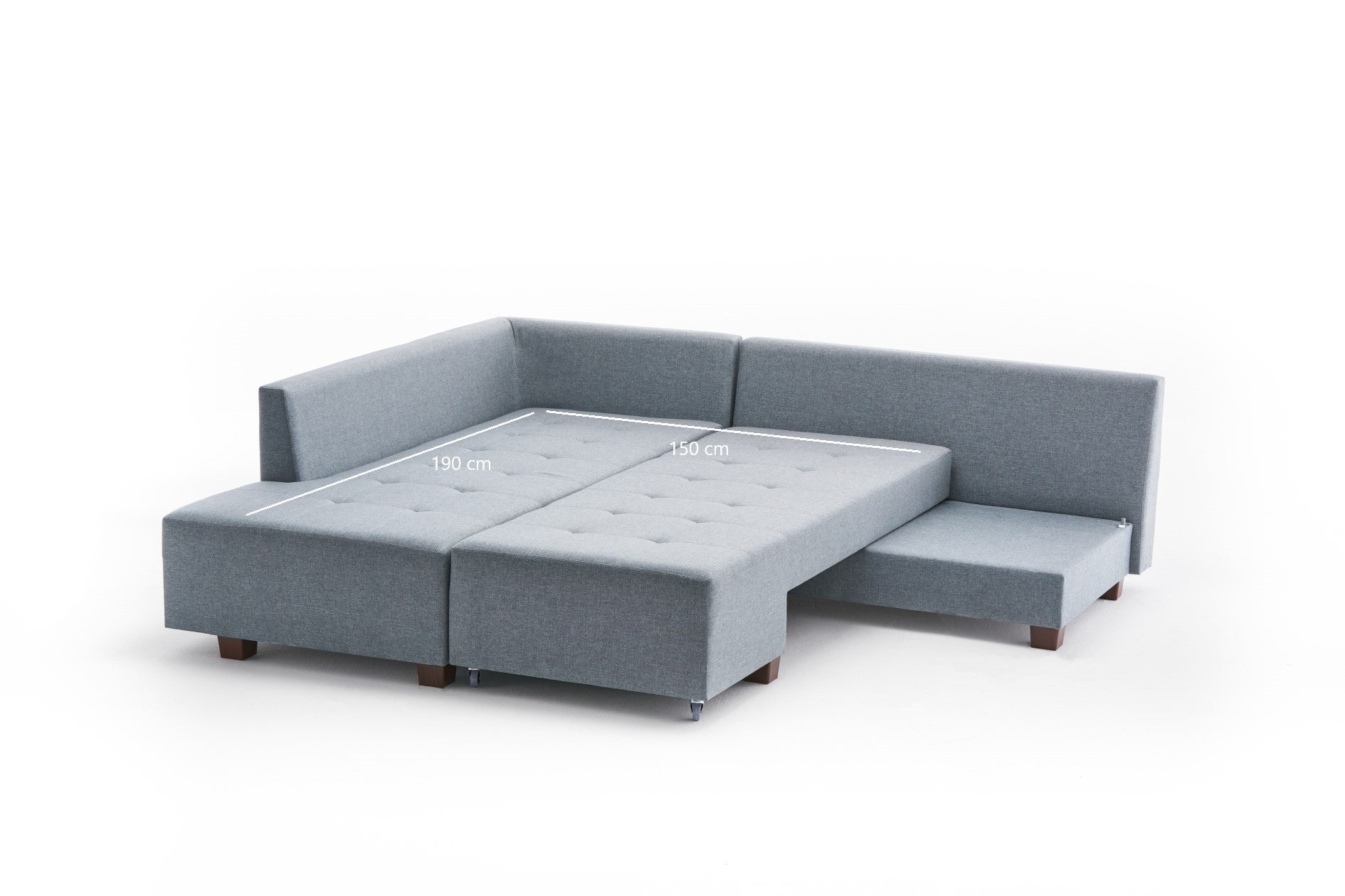 Manama – Light Blue L Shaped Corner Sofa Bed | Modular Sectional