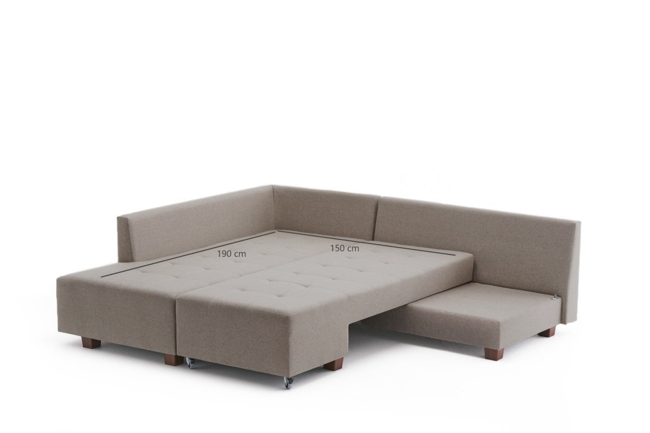 Manama – Cream L Shaped Corner Sofa Bed | Modular Sectional
