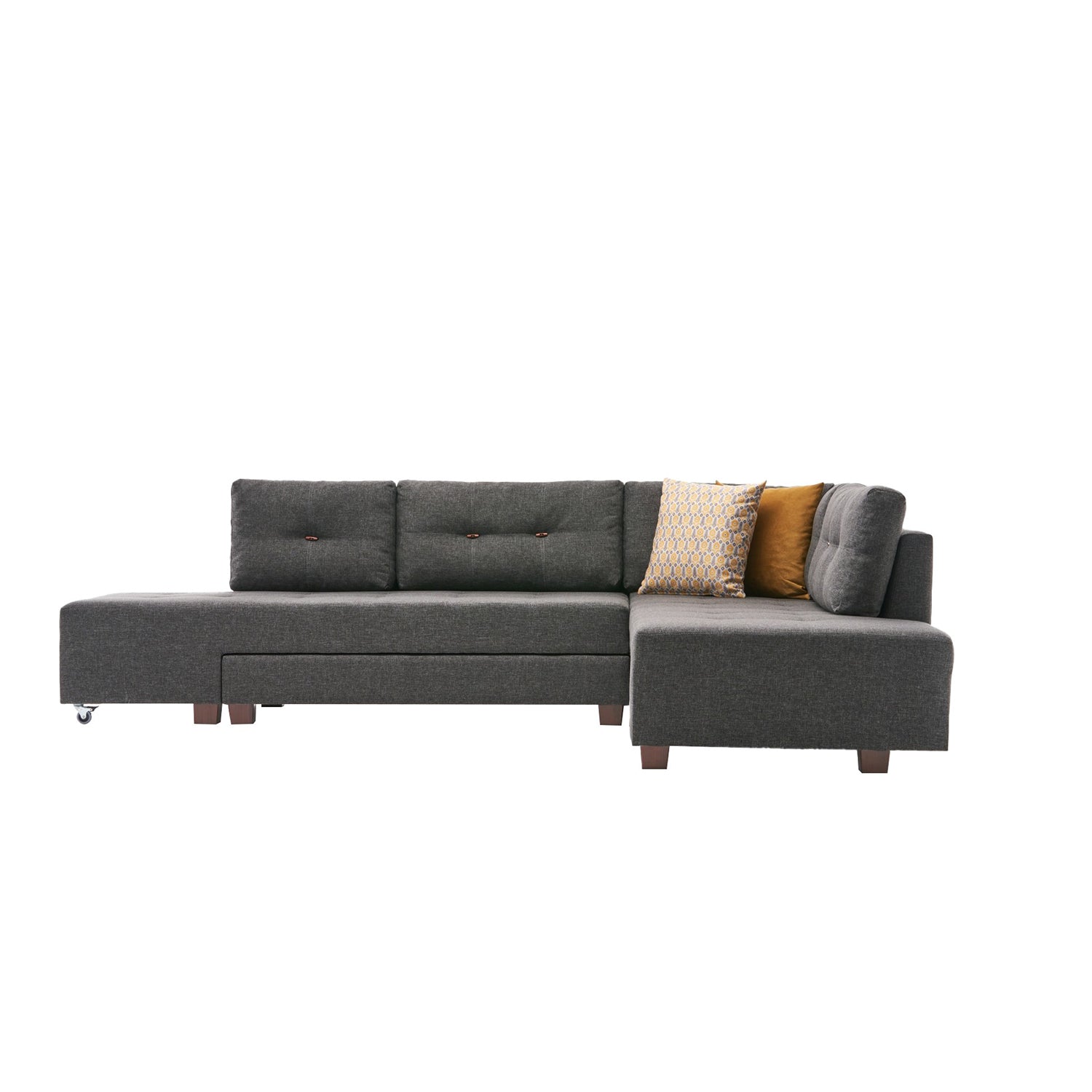 Manama – Anthracite L Shaped Corner Sofa Bed | Modular Sectional