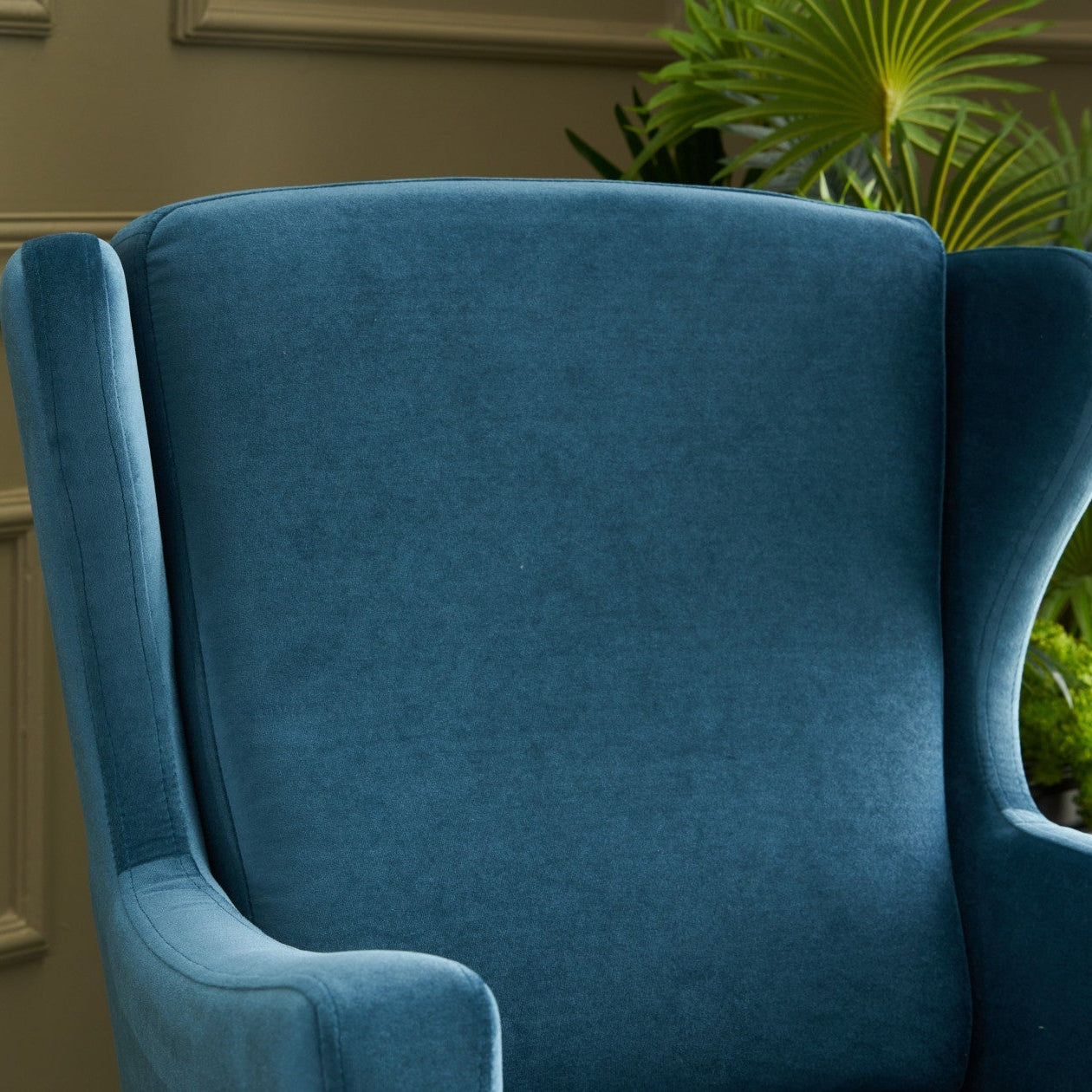 Lola Berjer  | Turquoise Wing Chair – Designer Lounge Armchair