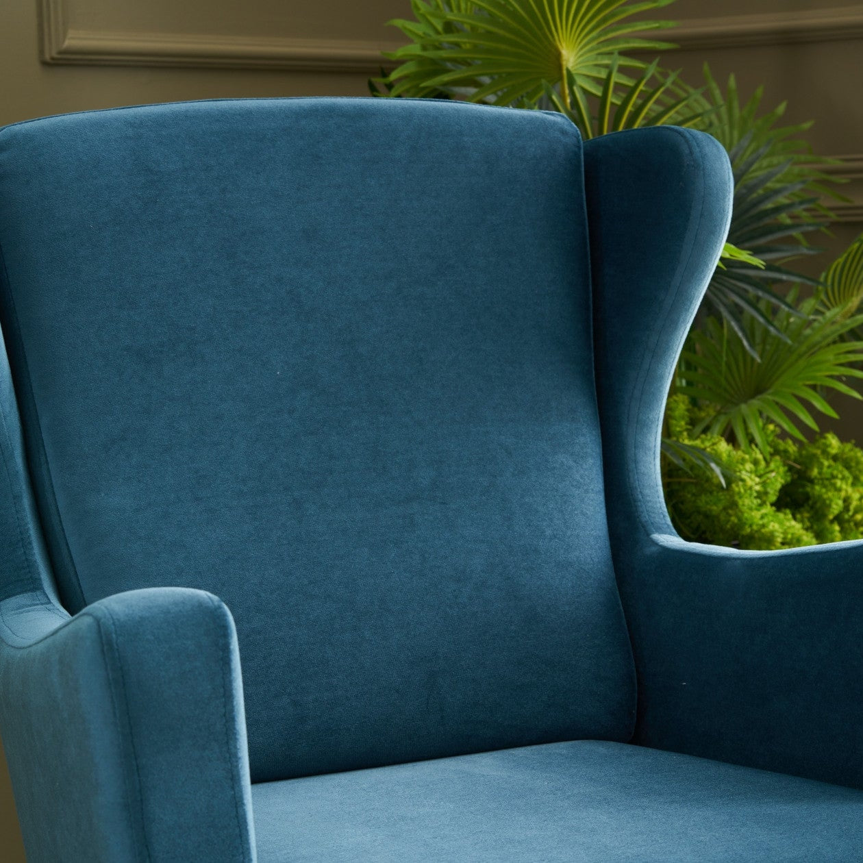 Lola Berjer  | Turquoise Wing Chair – Designer Lounge Armchair