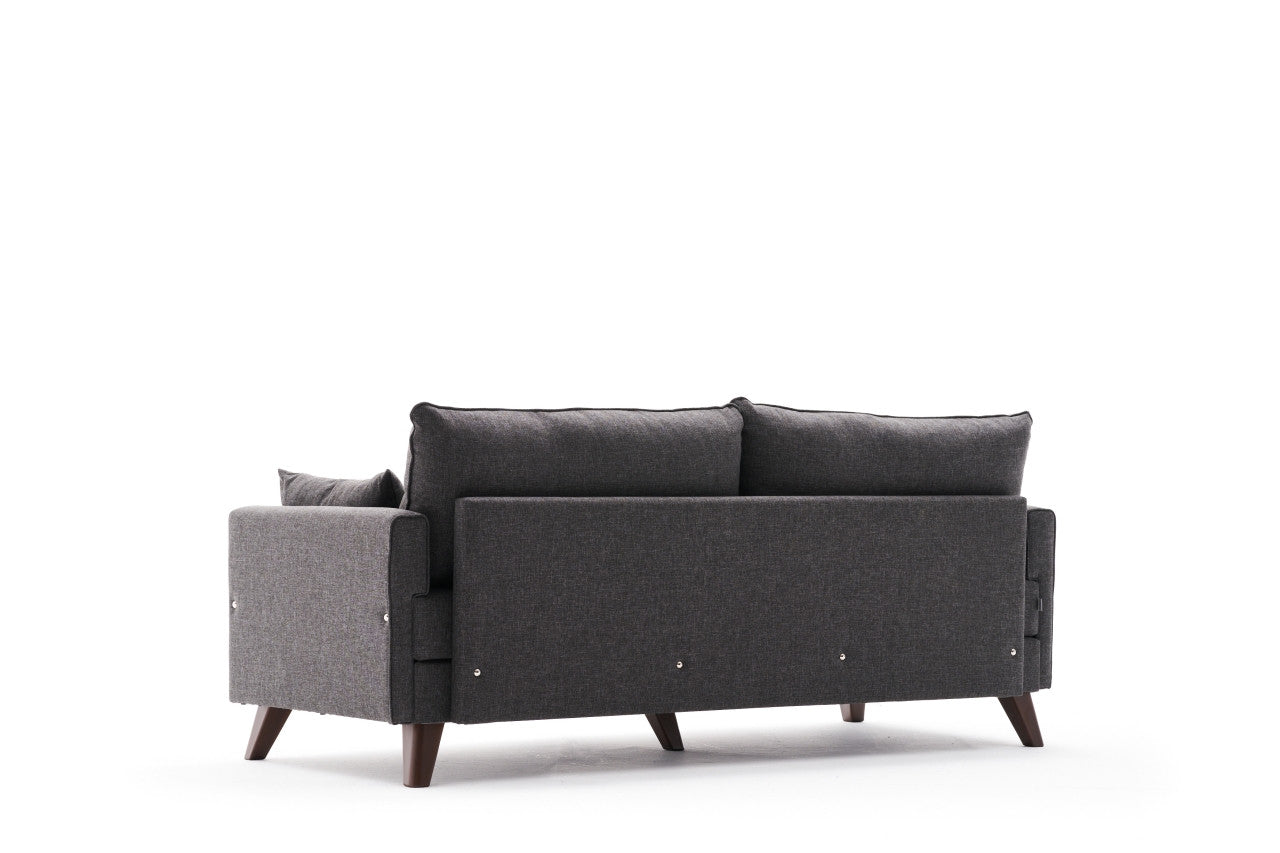 Bella  Anthracite 3-Seater Sofa Bed - | Large Pull-Out Couch for Guests