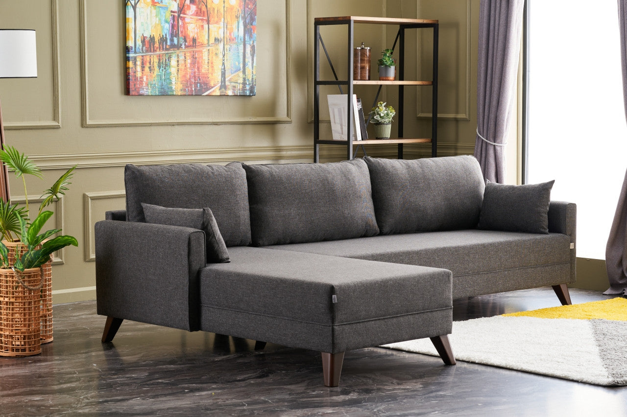 Bella – Anthracite L Shape Corner Sofa | Designer Sectional for Living Room