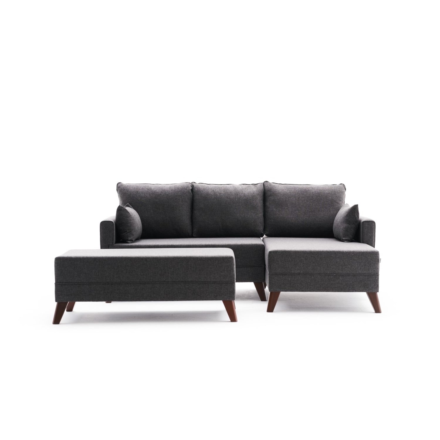 Bella – Anthracite L Shaped Corner Sofa Bed | Modular Sectional