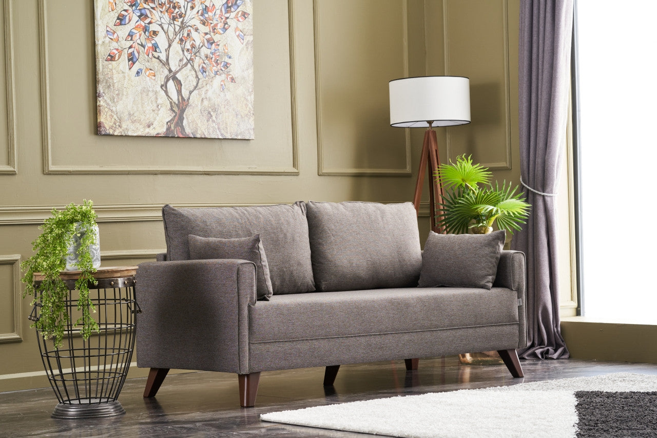 Bella – Brown 2 Seater Sofa | Compact Modern Couch for Two