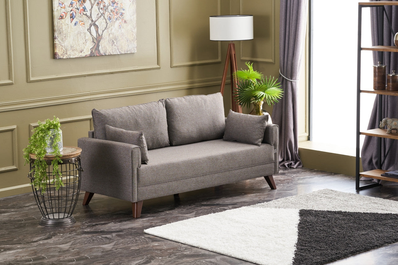 Bella – Brown 2 Seater Sofa | Compact Modern Couch for Two