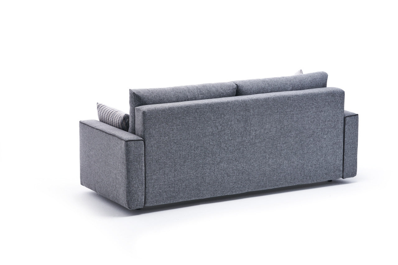 Ece - Grey 3-Seater Sofa Bed - | Large Pull-Out Couch for Guests