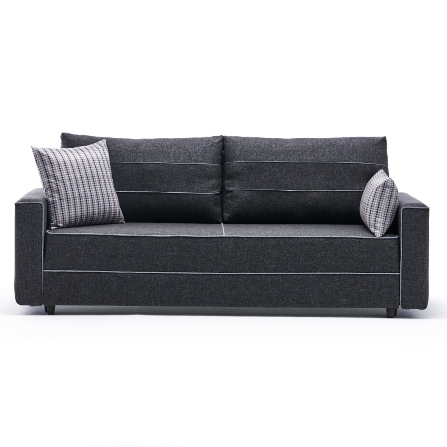 Ece - Anthracite 3-Seater Sofa Bed - | Large Pull-Out Couch for Guests