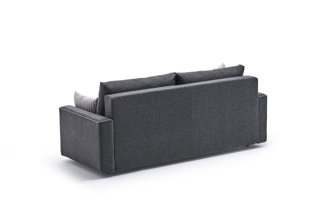 Ece - Anthracite 3-Seater Sofa Bed - | Large Pull-Out Couch for Guests