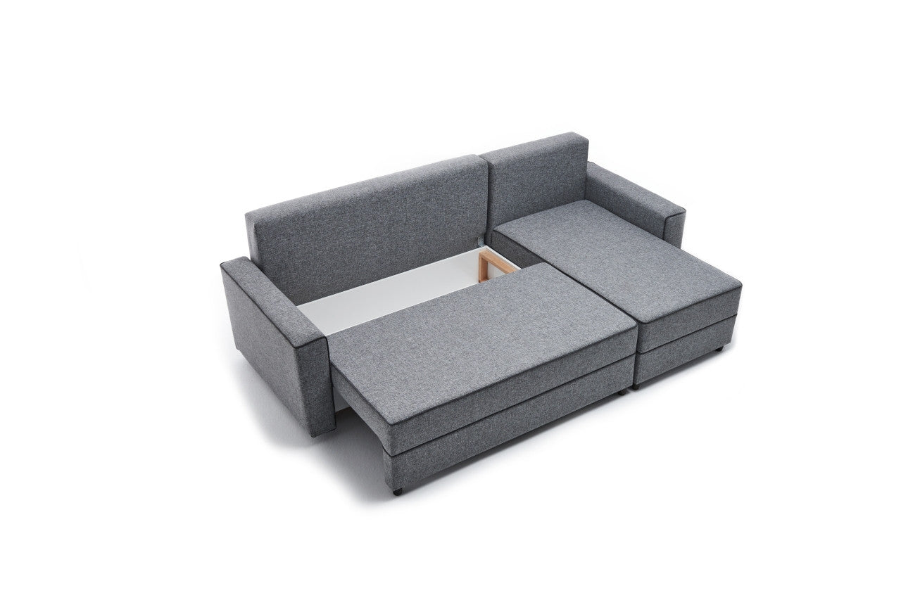 Ece – Grey L Shaped Corner Sofa Bed | Modular Sectional