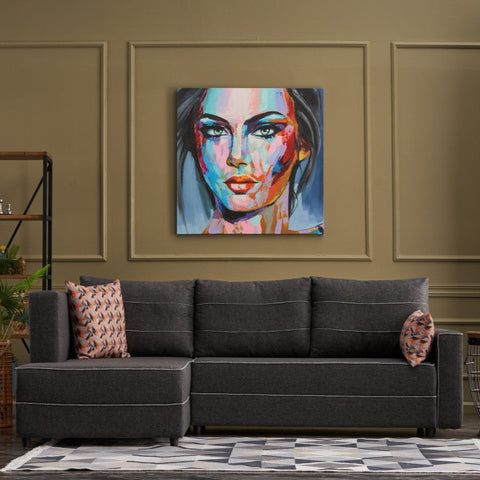 Ece – Anthracite L Shaped Corner Sofa Bed | Modular Sectional