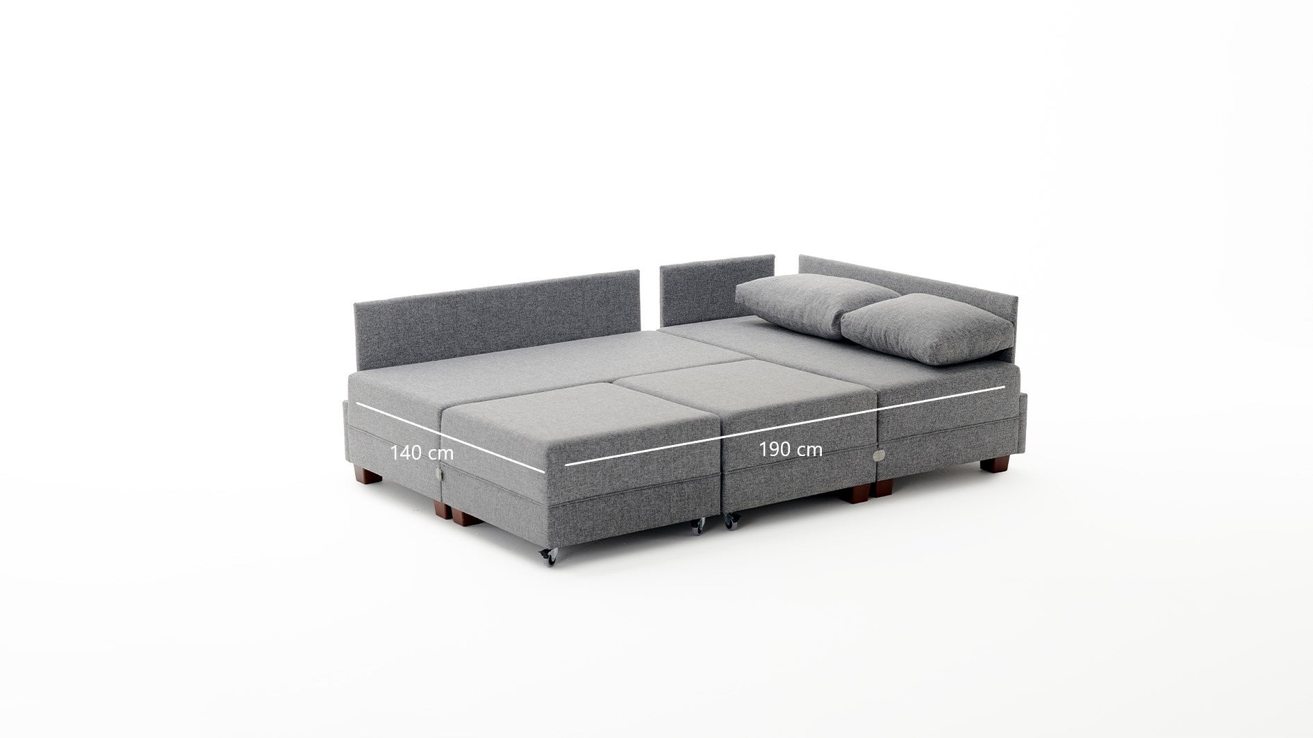 Fly – Anthracite L Shaped Corner Sofa Bed | Modular Sectional