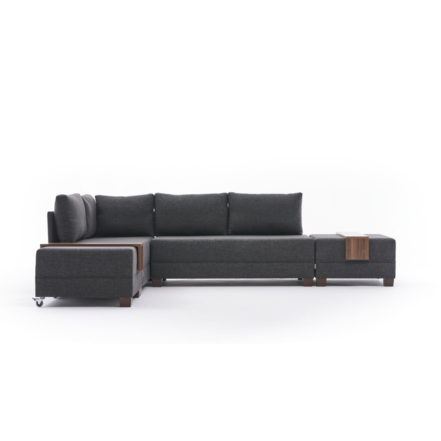 Fly – Anthracite L Shaped Corner Sofa Bed | Modular Sectional