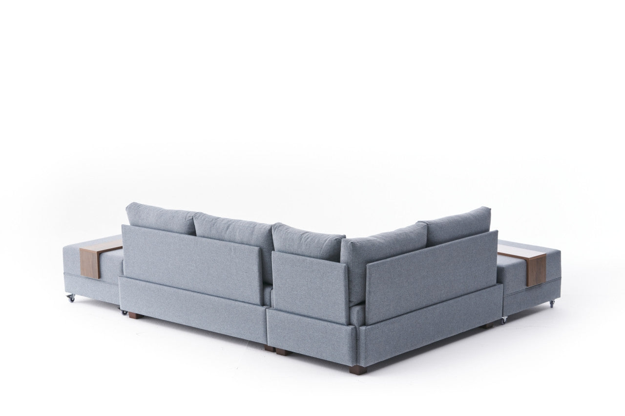 Fly – Blue L Shaped Corner Sofa Bed | Modular Sectional