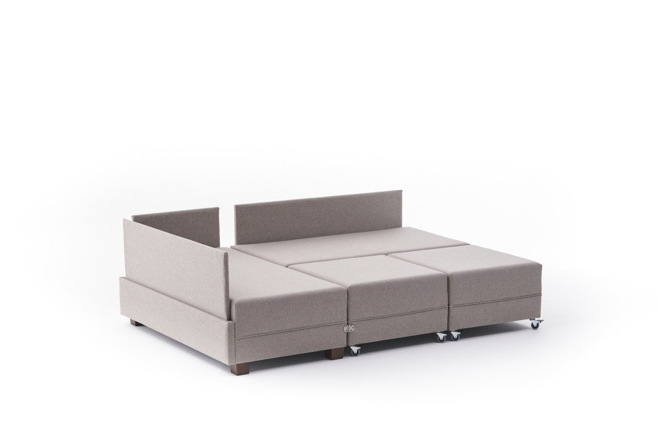 Fly – Cream L Shaped Corner Sofa Bed | Modular Sectional