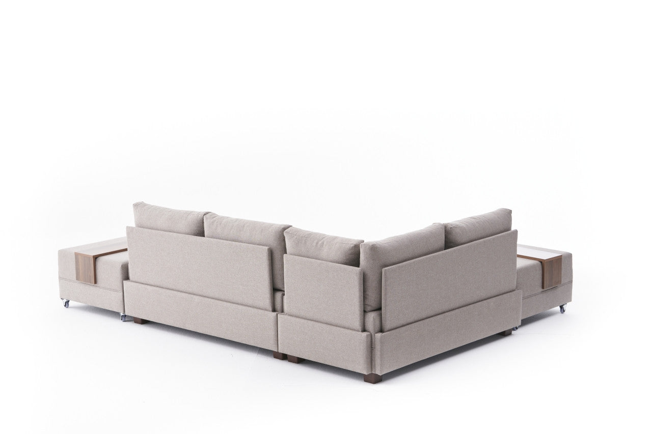 Fly – Cream L Shaped Corner Sofa Bed | Modular Sectional