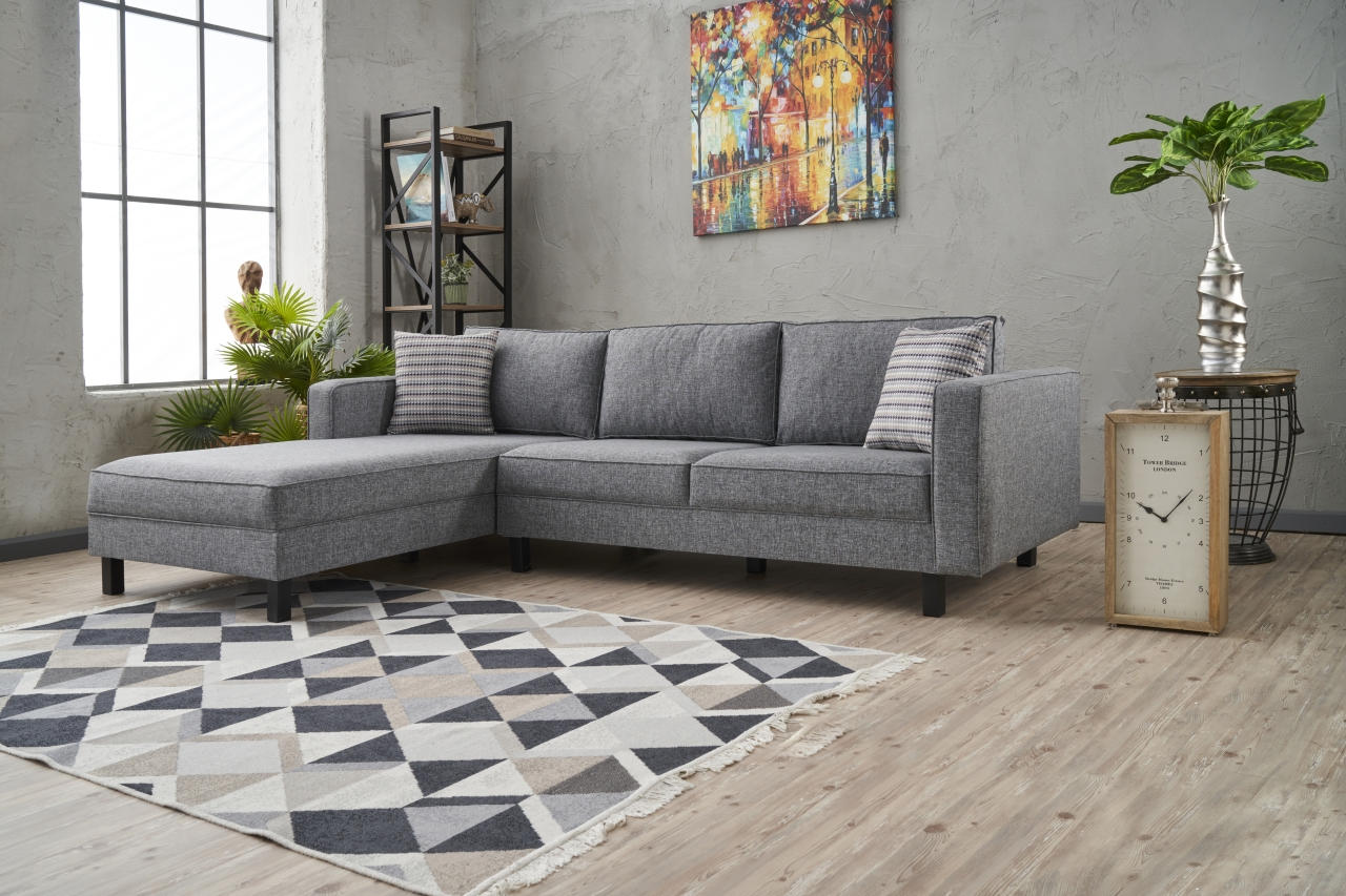 Kale – Grey L Shape Corner Sofa | Designer Sectional for Living Room