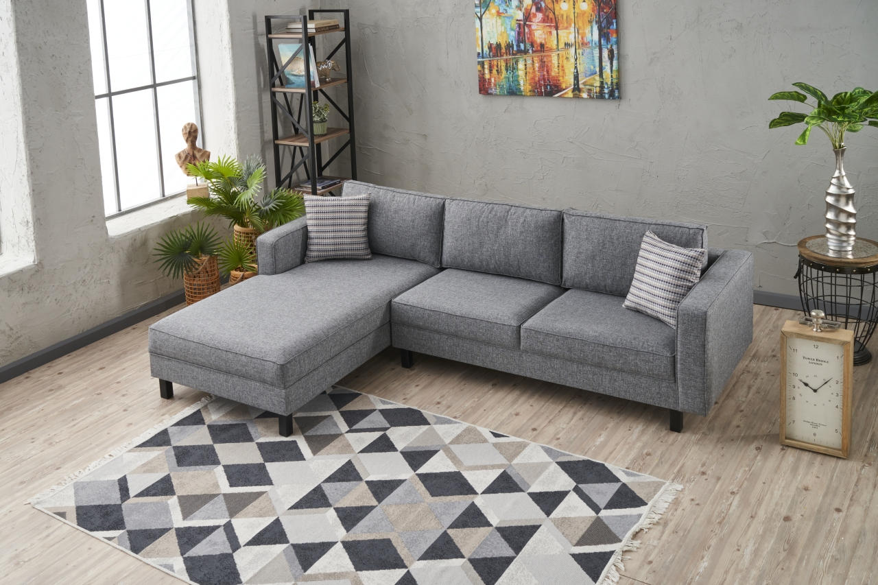 Kale – Grey L Shape Corner Sofa | Designer Sectional for Living Room
