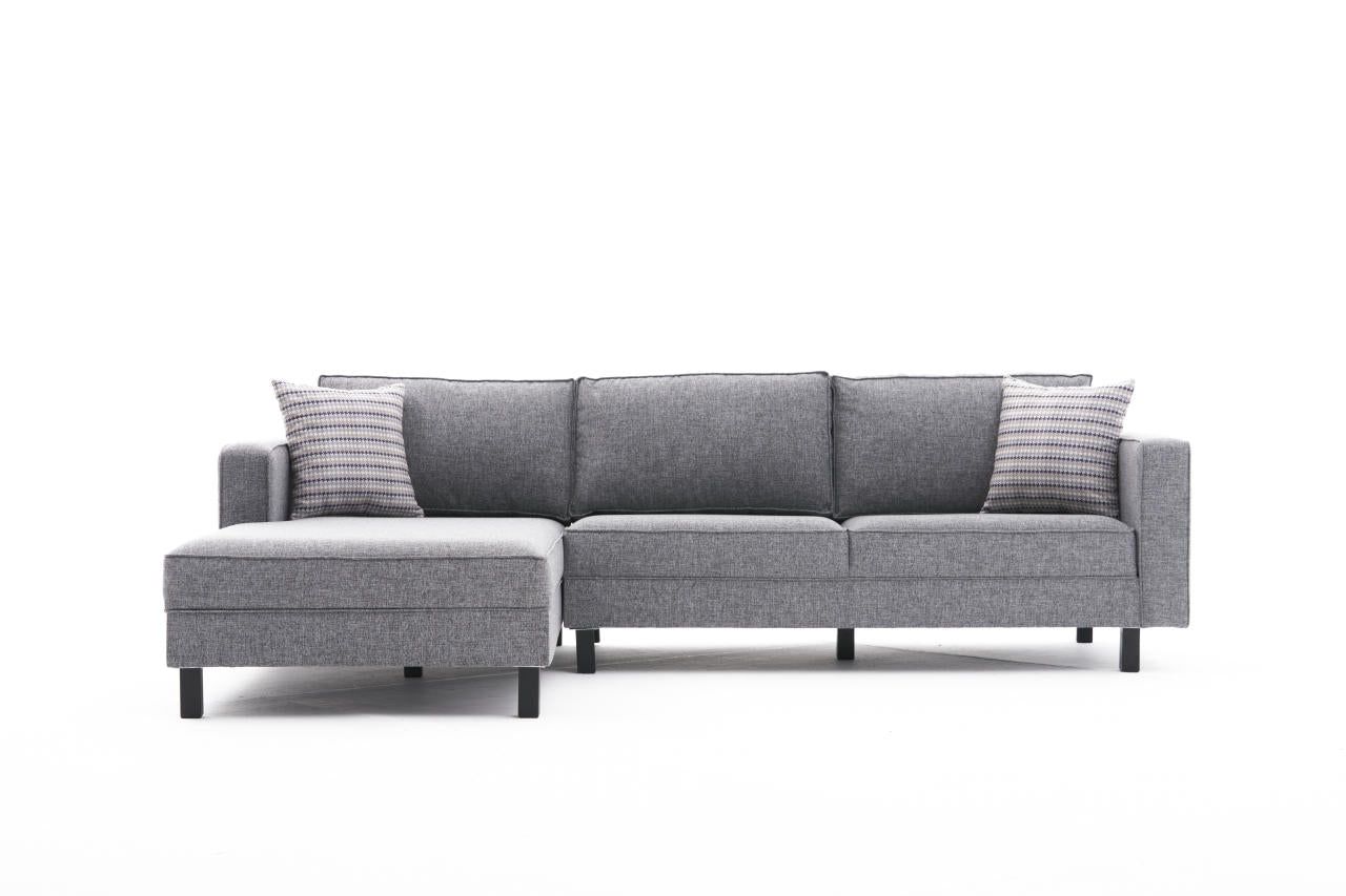 Kale – Grey L Shape Corner Sofa | Designer Sectional for Living Room