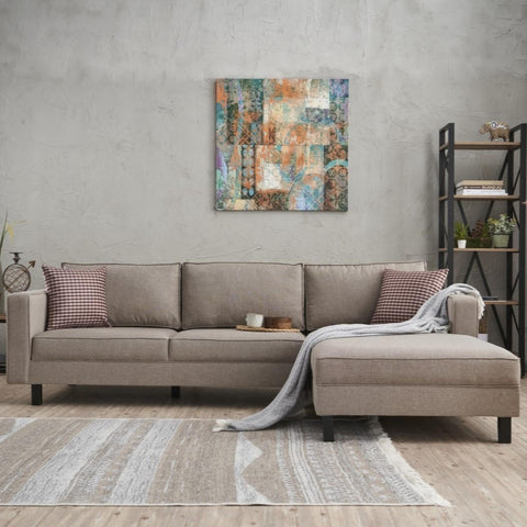 Kale – Cream L Shape Corner Sofa | Designer Sectional for Living Room
