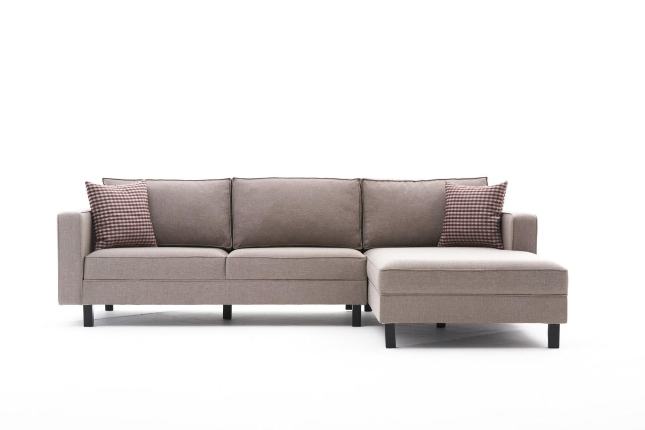 Kale – Cream L Shape Corner Sofa | Designer Sectional for Living Room
